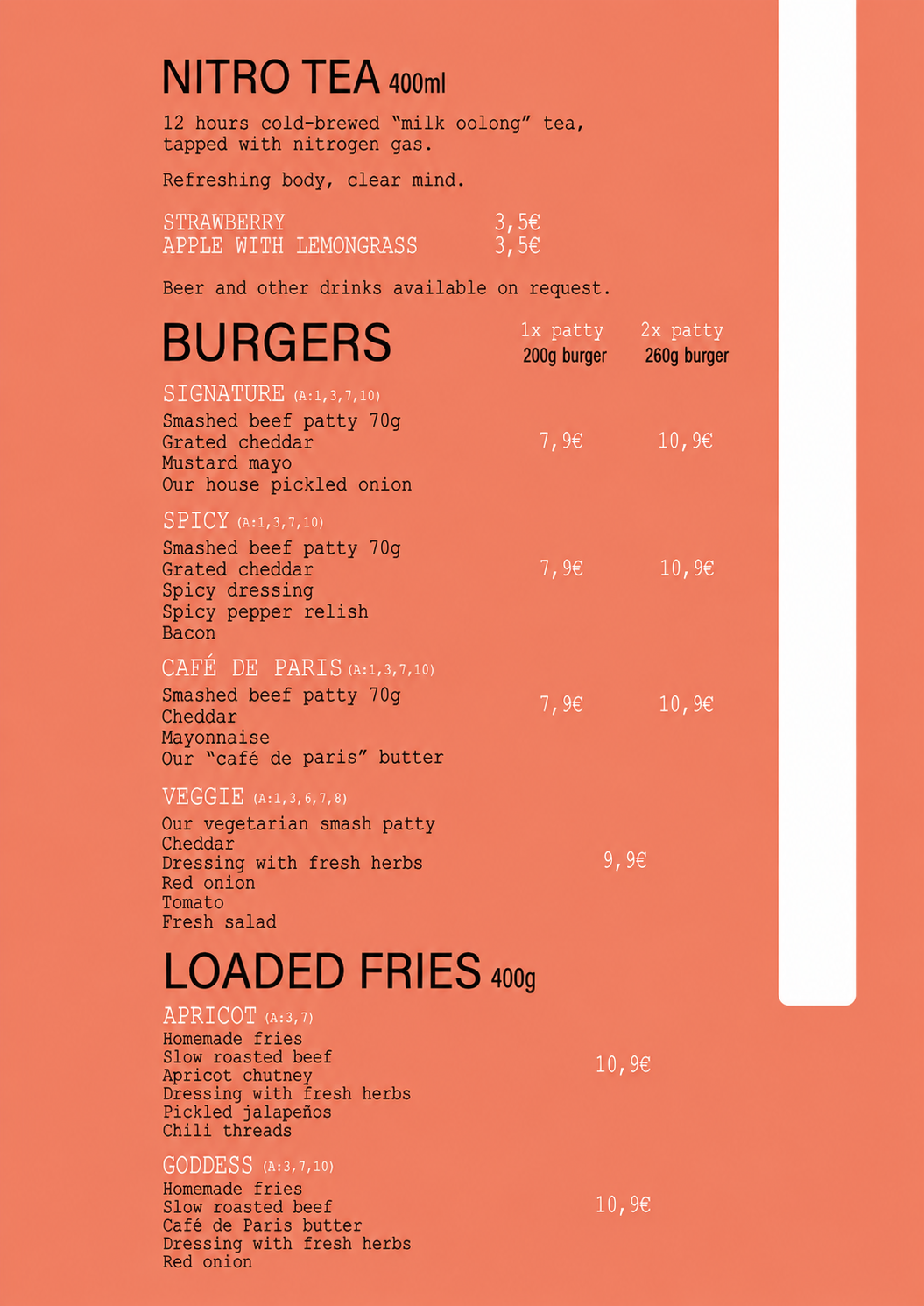 Menu page 1